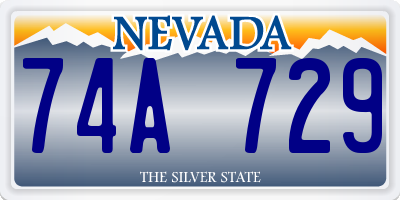 NV license plate 74A729