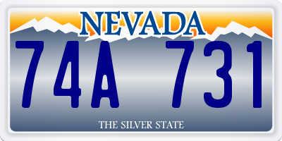 NV license plate 74A731