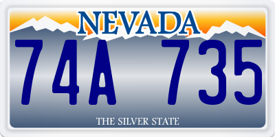 NV license plate 74A735