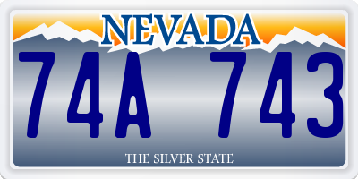 NV license plate 74A743