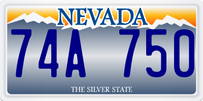NV license plate 74A750