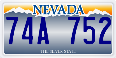 NV license plate 74A752