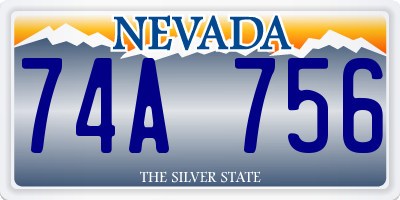 NV license plate 74A756