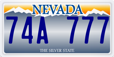 NV license plate 74A777
