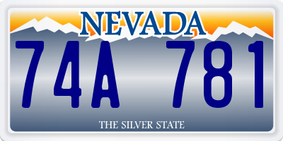 NV license plate 74A781