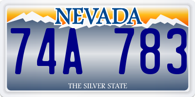 NV license plate 74A783