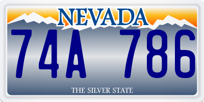 NV license plate 74A786
