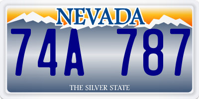 NV license plate 74A787