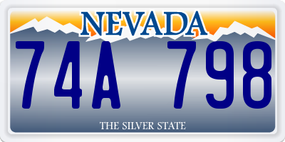 NV license plate 74A798