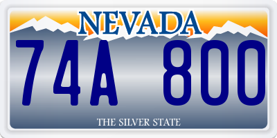 NV license plate 74A800