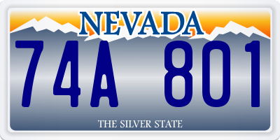 NV license plate 74A801