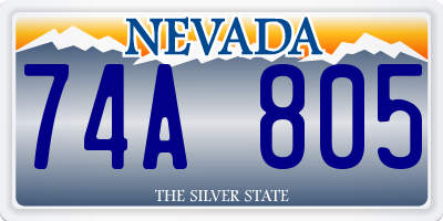 NV license plate 74A805