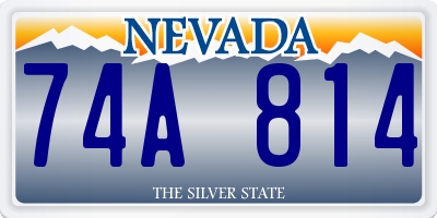 NV license plate 74A814