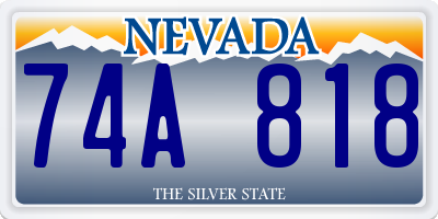 NV license plate 74A818