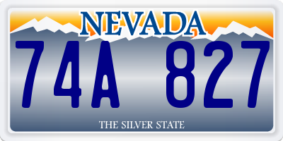 NV license plate 74A827