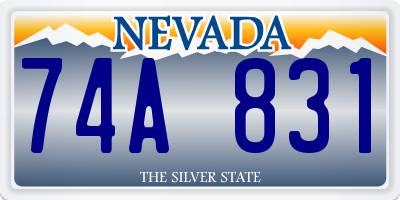 NV license plate 74A831