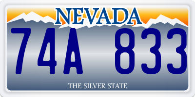 NV license plate 74A833