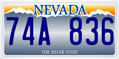 NV license plate 74A836