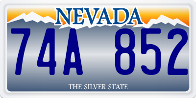 NV license plate 74A852