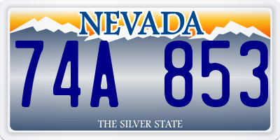 NV license plate 74A853