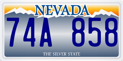 NV license plate 74A858