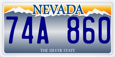 NV license plate 74A860