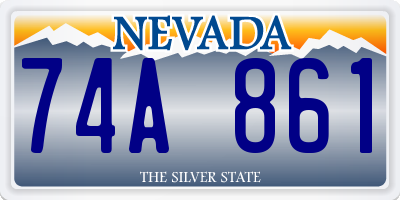 NV license plate 74A861