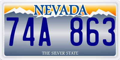 NV license plate 74A863