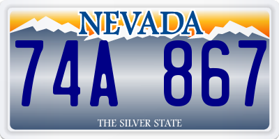 NV license plate 74A867