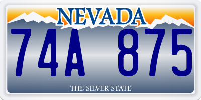 NV license plate 74A875