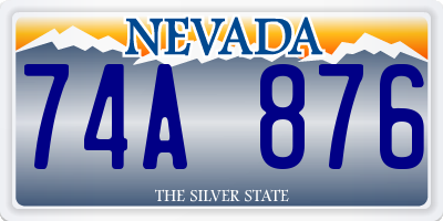 NV license plate 74A876