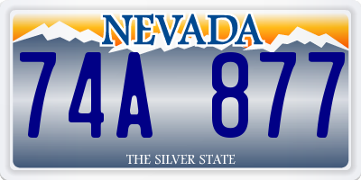 NV license plate 74A877