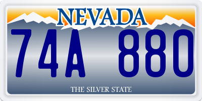 NV license plate 74A880