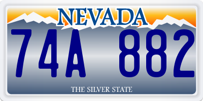 NV license plate 74A882