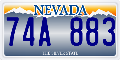 NV license plate 74A883
