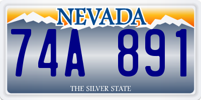 NV license plate 74A891