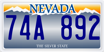 NV license plate 74A892