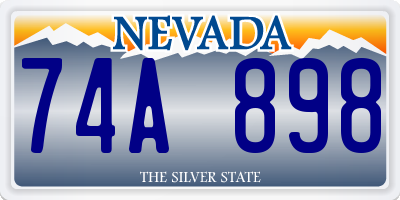 NV license plate 74A898