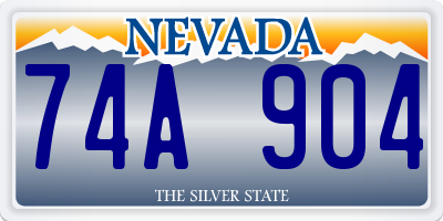 NV license plate 74A904