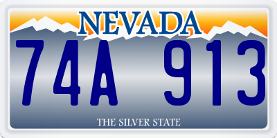 NV license plate 74A913