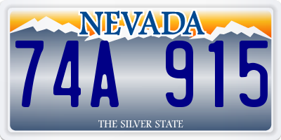 NV license plate 74A915
