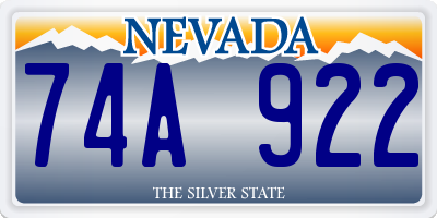 NV license plate 74A922