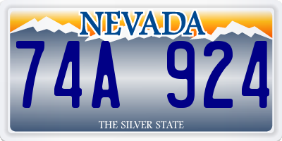 NV license plate 74A924