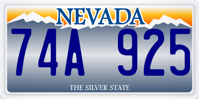 NV license plate 74A925