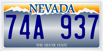 NV license plate 74A937