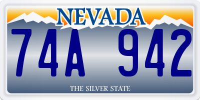 NV license plate 74A942