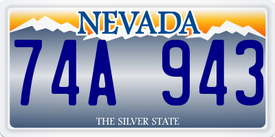 NV license plate 74A943