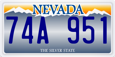 NV license plate 74A951