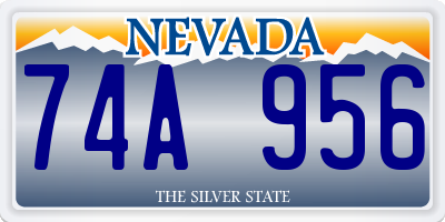 NV license plate 74A956