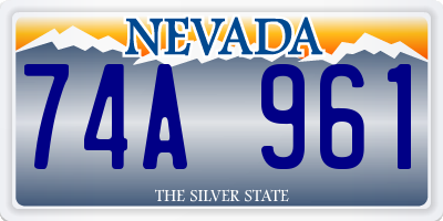 NV license plate 74A961
